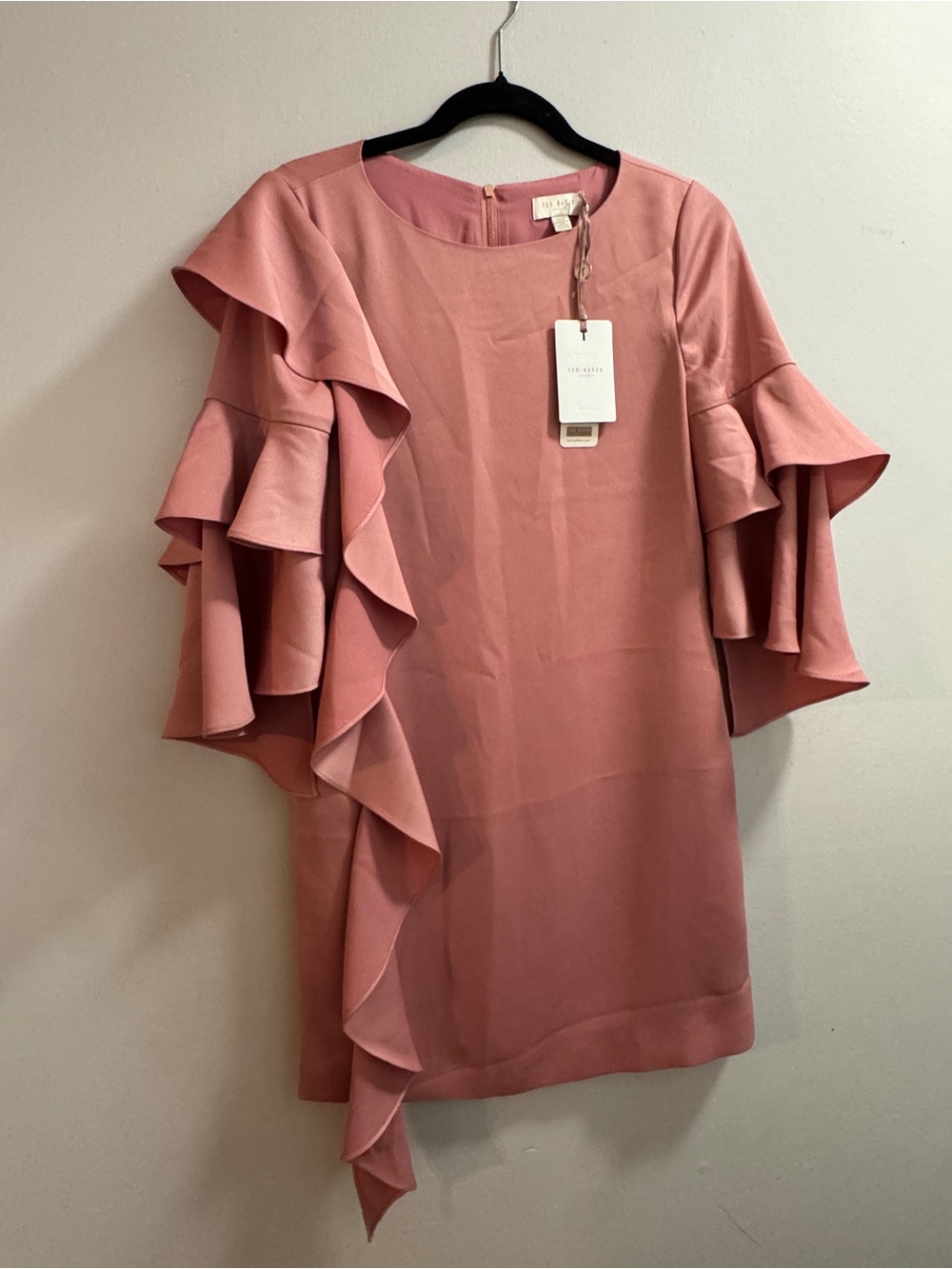 Ted Baker Eicio Ruffled Tunic Cocktail Dress In Pink